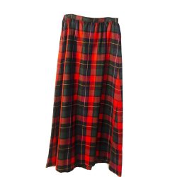 Pendleton Long Wool Skirt, Red Plaid Tartan