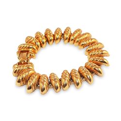 Vintage 80s AFJ San Marco Gold Link Bracelet