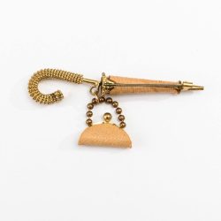 Vintage 50s Umbrella pin, cork jewelry