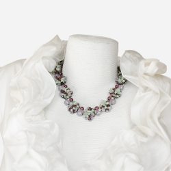 vintage purple beaded choker necklace