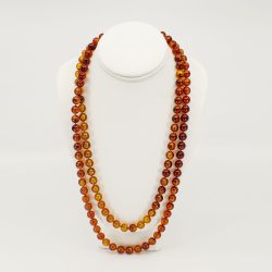 multistrand amber bead necklace