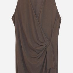 vintage brown dress, wrap dress