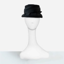 60s black bucket hat