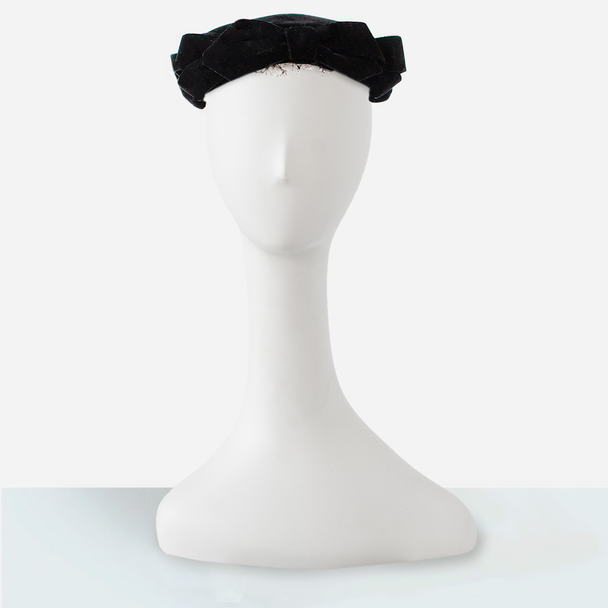 1950s black velvet hat